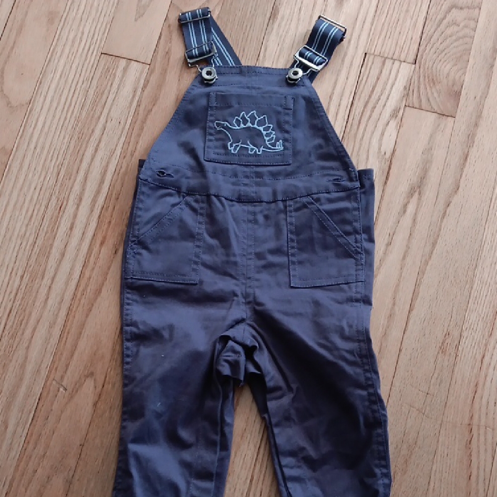 Kids Overalls with Dinosaur Embroidery - Gray New TOMMY BAHAMA 6-9 Months